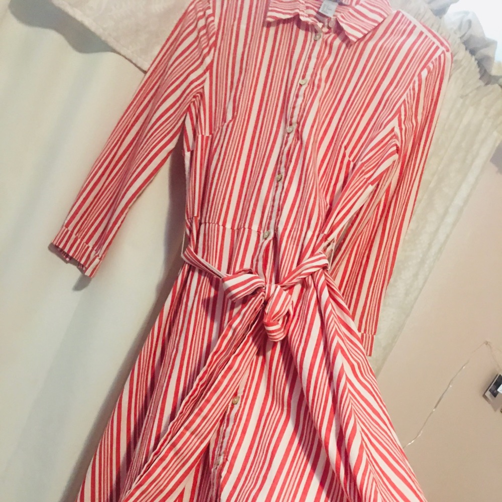 H&M orange striped summer dress